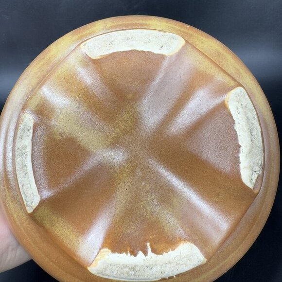 Vintage Footed Flower Pot Planter Bowl Pottery Brown Glaze MCM Decorative Decor - Picture 6 of 14